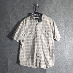 Carhartt Rugged Button Up Shirt Mens Size L Flex Relaxed Fit Plaid Short Sleeve